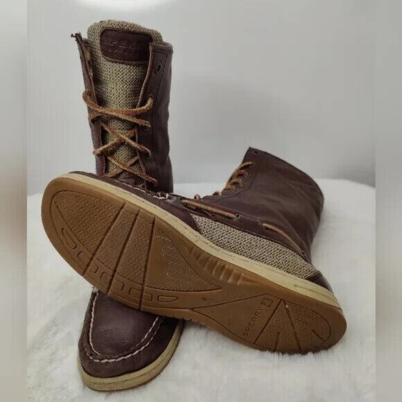 Vintage brown leather Sperry Boat shoe boots sz 7 - Picture 9 of 9